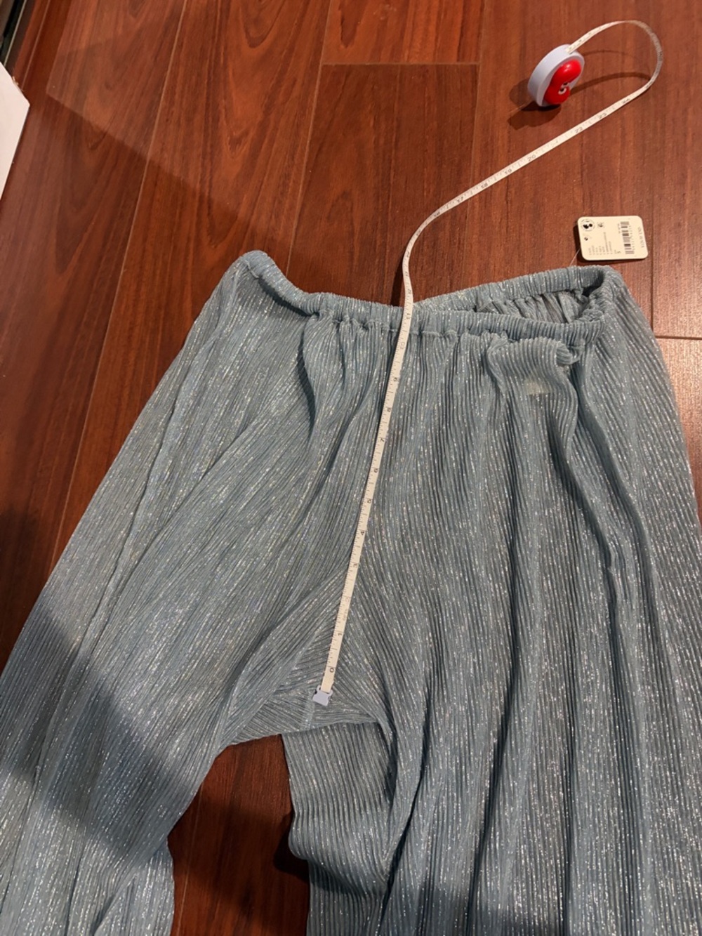 Free People Shimmer Metallic Balloon Pants. Aqua Mint: Metallic Baby Blue. Small - Picture 14 of 17
